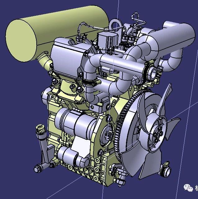 【发动机电机】kipor cd2v80柴油机3D数模图纸 STP格式