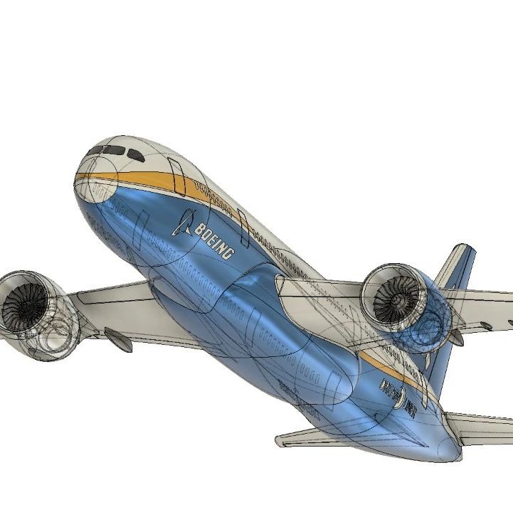 【飞行模型】Boieng 787 Dreamliner飞机模型3D图纸 STP格式
