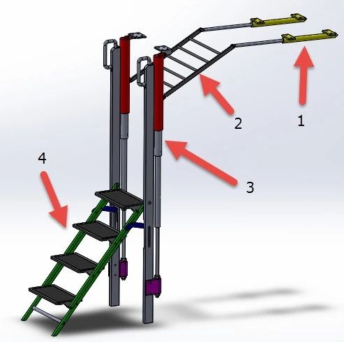 【工程机械】retrace折叠式阶梯3D数模图纸 STEP格式