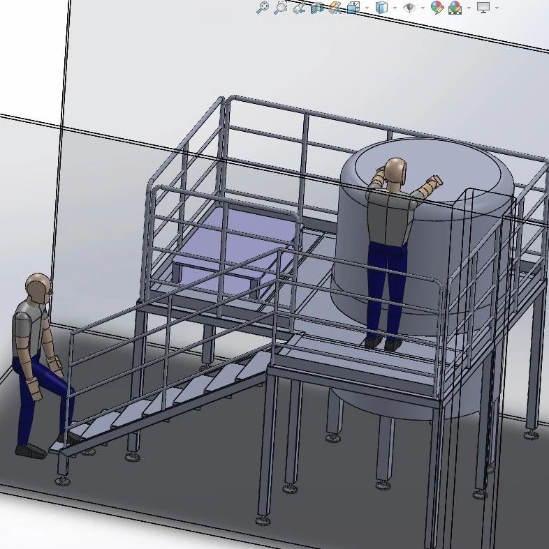 【工程机械】platform tank槽罐平台3D数模图纸 Solidworks设计