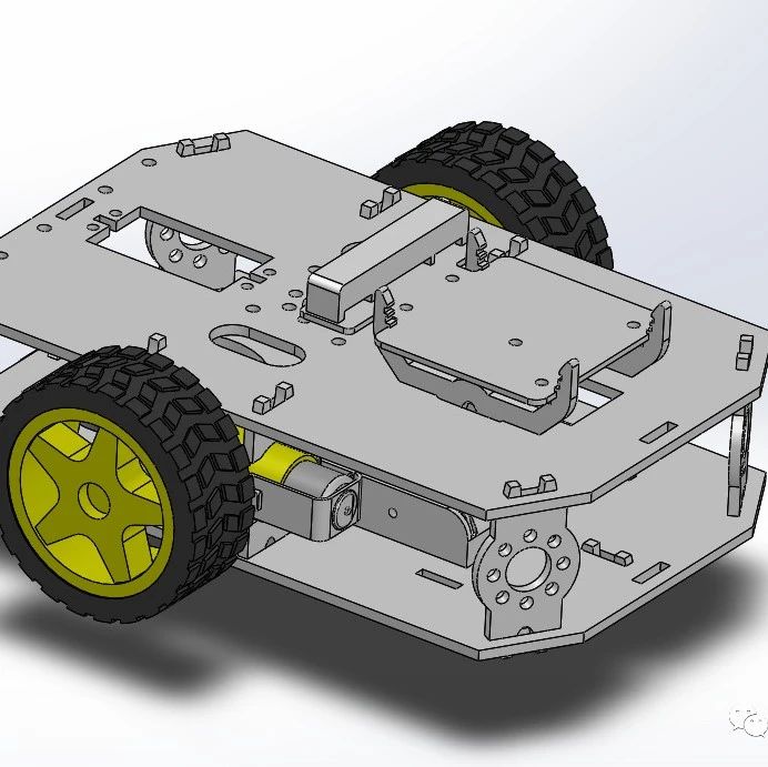 【其他车型】SparkFun micro-bot 机器人自走车框架3D图纸 Solidworks