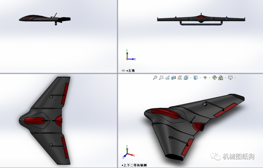 【飞行模型】仿flying V三角翼飞机简易模型3d图纸 Solidworks设计 Solidworks 仿真秀干货文章