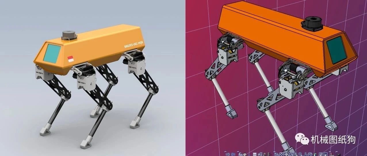 【机器人】MQR四足机器狗模型3D图纸 STEP格式