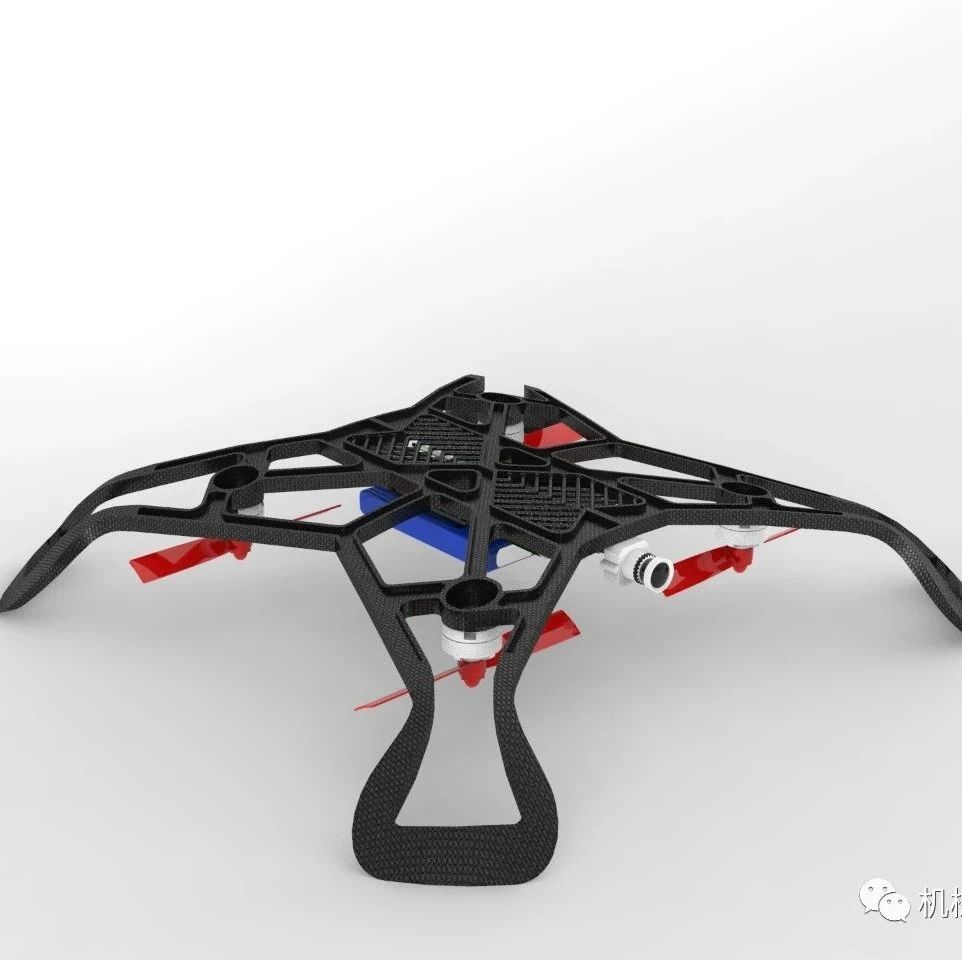 【飞行模型】YATHISH四轴飞行器框架结构3D图纸 STEP格式