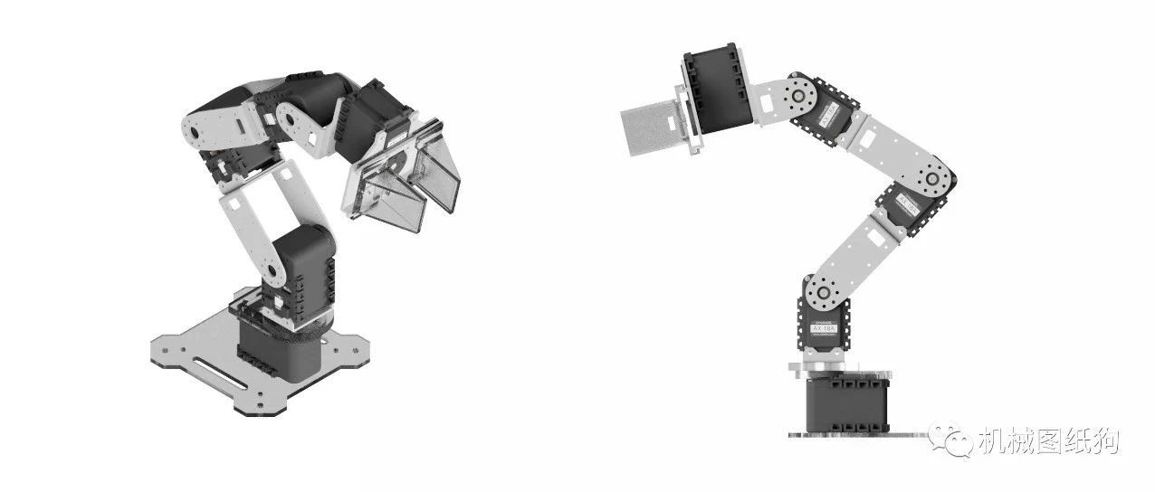 【机器人】PhantomX钳夹6轴机械臂3D图纸 INVENTOR设计