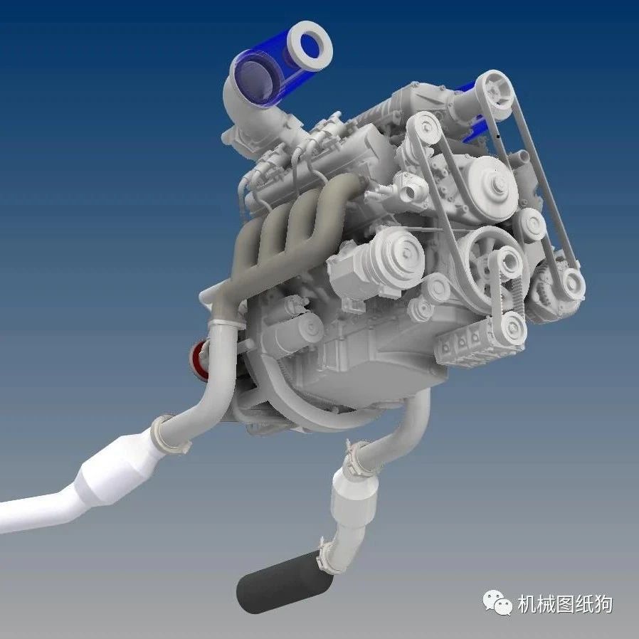 【发动机电机】LSXX混合动力发动机3D数模图纸 STP格式