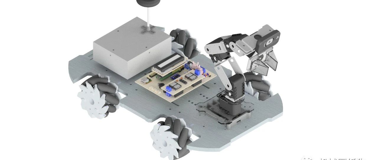 【机器人】4-DOF 4自由度机械臂麦克纳姆轮机器人车3D图纸 INVENTOR设计