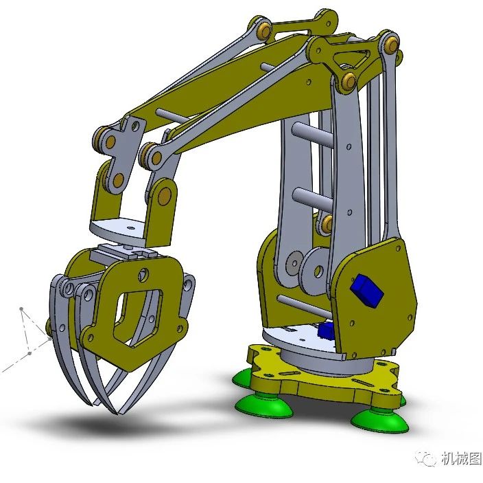 【机器人】robot arm-144简易机械臂3D数模图纸 Solidworks设计