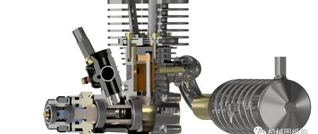 【发动机电机】mk-2单缸发动机模型3D图纸 IGS格式