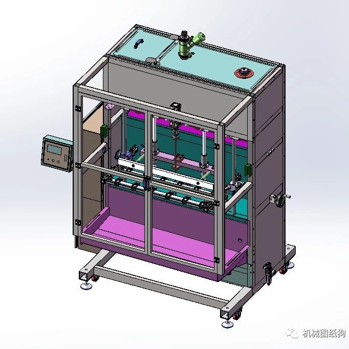 【非标数模】灌装机(6灌口)模型3D图纸 STEP格式