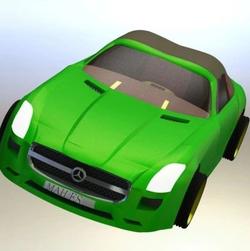 【汽车轿车】Mercedes SLS奔驰轿车简易模型3D图纸 Solidworks设计