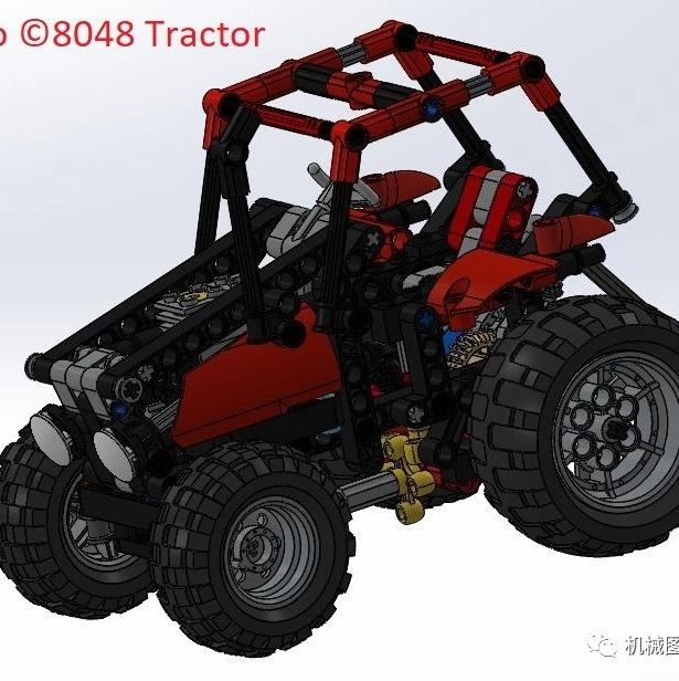 【其他车型】lego-8048-tractor沙漠赛车拼装模型3D图纸 STP格式