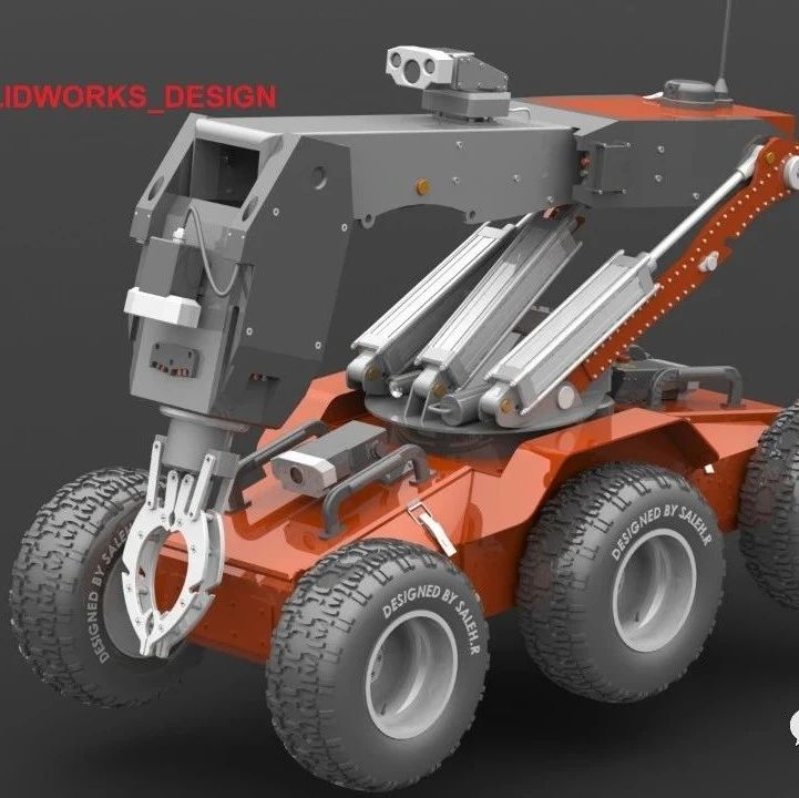【机器人】拆弹机器人机械手小车3D图纸 STEP格式