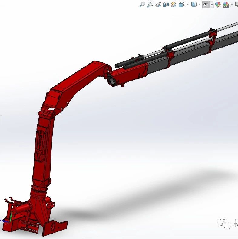 【工程机械】大型工程机械伸缩臂结构3D图纸 Solidworks设计