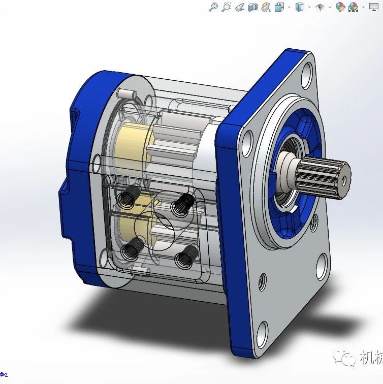 【泵缸阀杆】external-gear-pump外齿轮泵3D数模图纸 