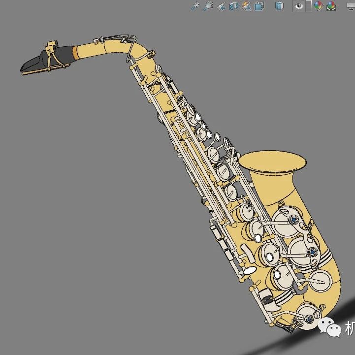 【生活艺术】alto中音萨克斯管模型3D图纸 Solidworks设计