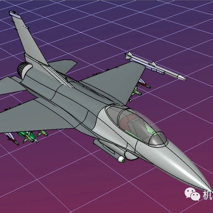 【飞行模型】f-16-fighter-jet F-16喷气式多用途战斗机模型3D图纸 
