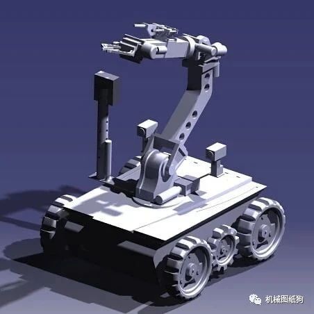 【机器人】research operated vehicle机械手小车3D图纸 