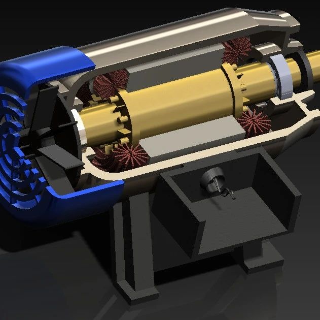 【发动机电机】motor-378电机剖切模型3D图纸 Solidworks设计