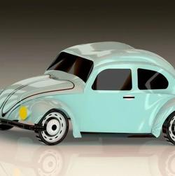 【汽车轿车】volkswagen beetle大众甲壳虫外壳简易模型3D图纸 Solidworks
