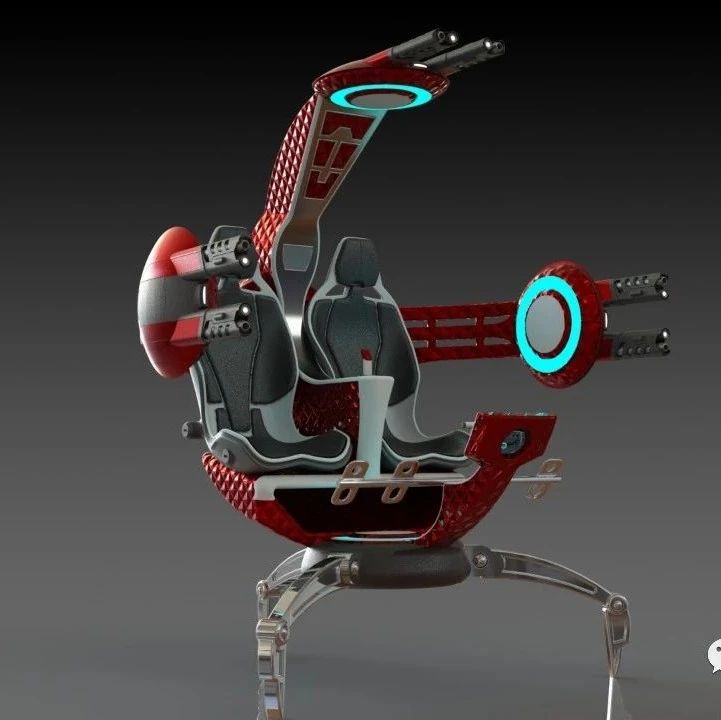 【机器人】科幻双座攻击机器人3D数模图纸 Solidworks设计