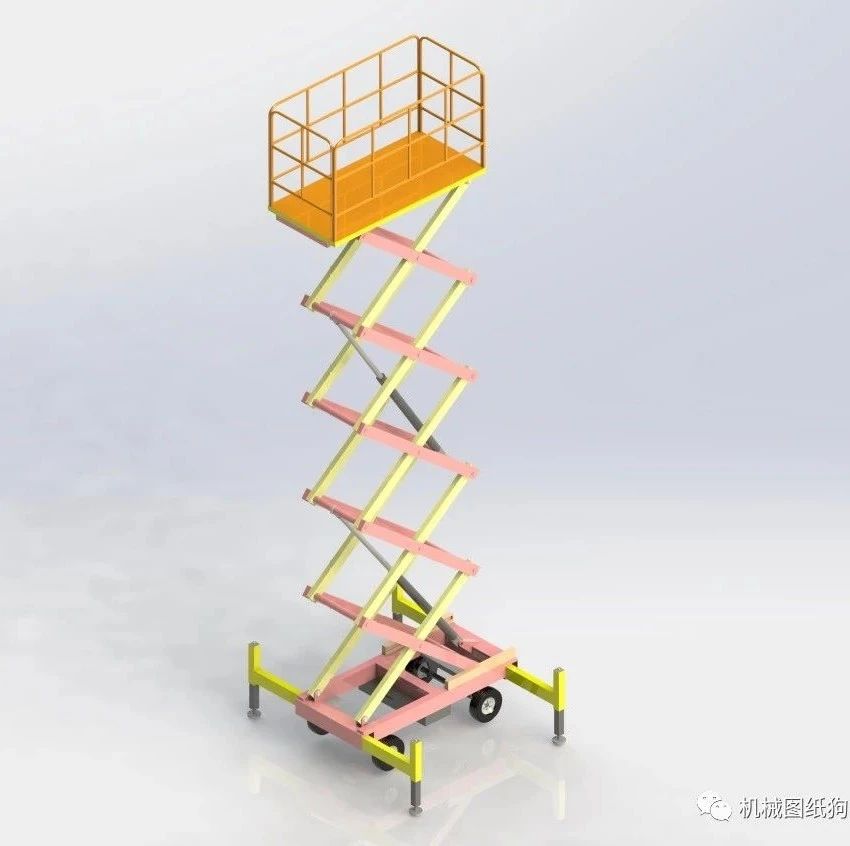 【工程机械】500-kg剪式升降机结构模型3D图纸 x_t格式