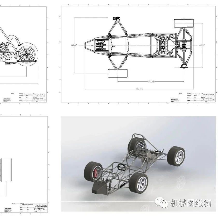 【卡丁赛车】2019 vaughn fsae钢管车架3D数模图纸 Solidworks设计