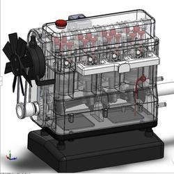 【发动机电机】airfix四缸发动机结构模型3D图纸 Solidworks设计