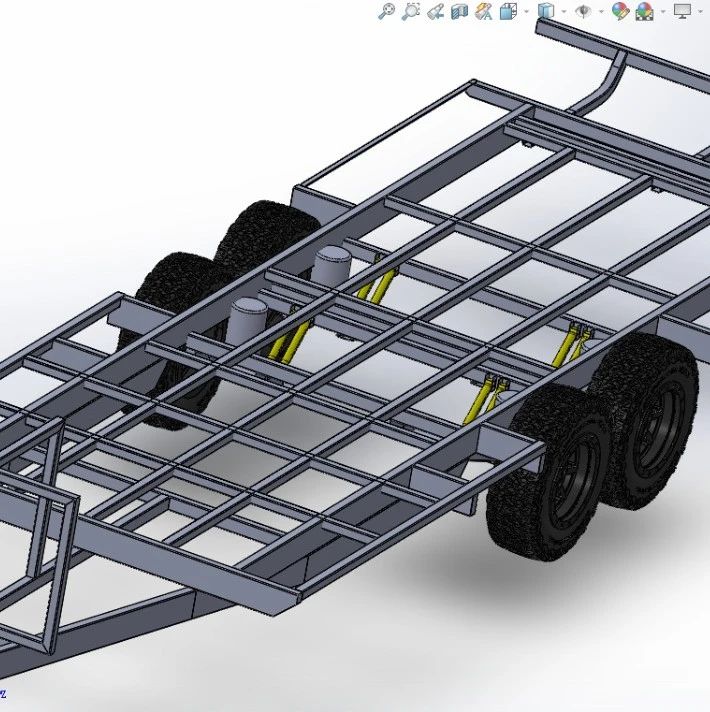 【工程机械】caravan-chassis大篷车拖车底盘3D图纸 Solidworks stp