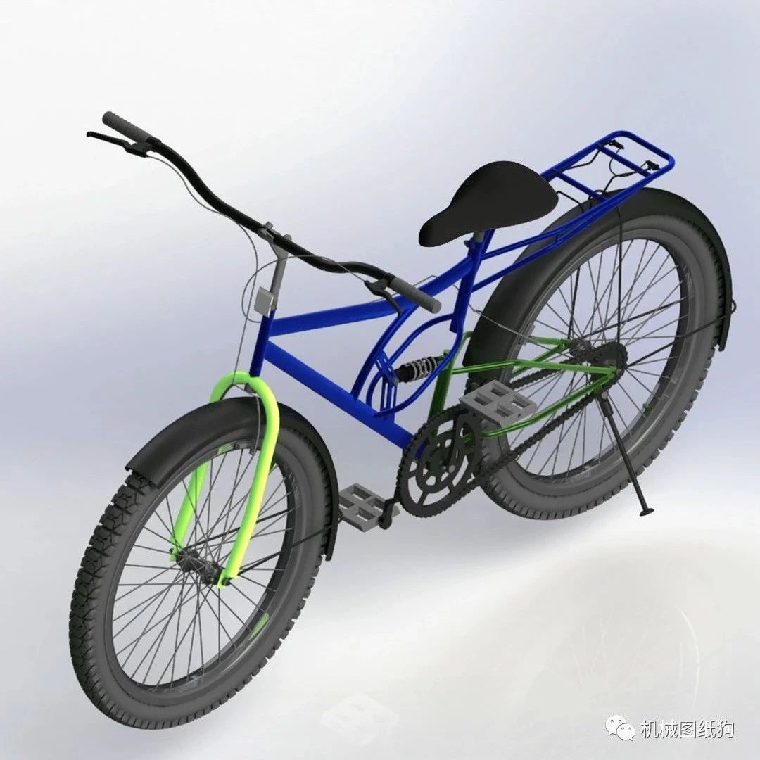 【其他车型】普通Bicycle自行车模型3D图纸 IGS格式