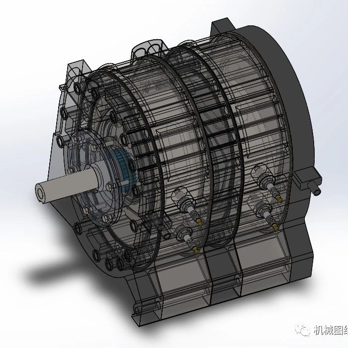 【发动机电机】wankel-engine汪克尔三角转子发动机模型3D数模图纸 Solidworks