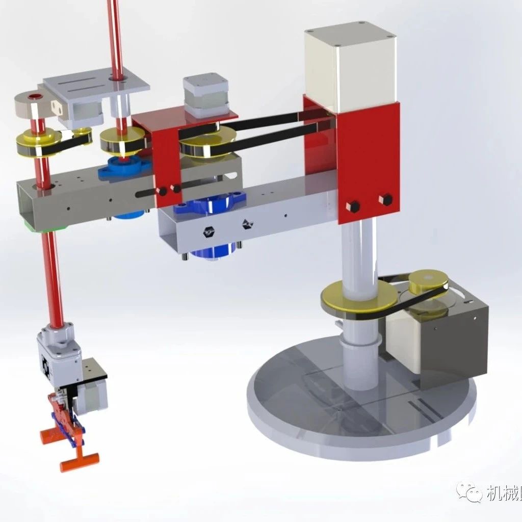 【机器人】SCARA Robotic旋转关节机械臂3D图纸 Solidworks设计