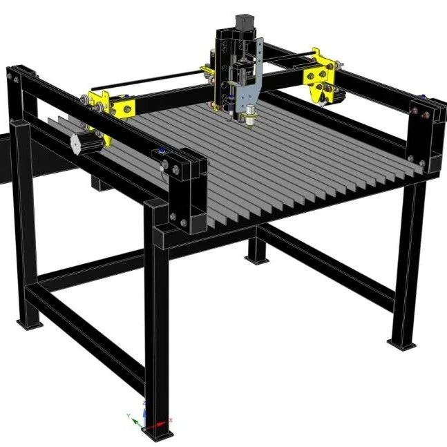 【工程机械】廉价的数控等离子工作台3D数模图纸 STEP IGS格式