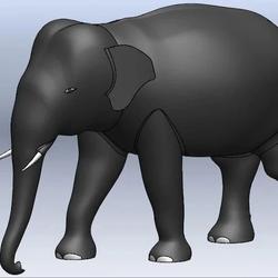 【生活艺术】亚洲象大象模型3D图纸 Solidworks step