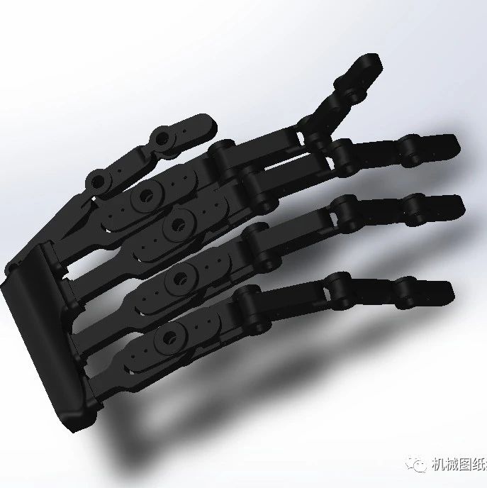 【机器人】Robotic Hand Skeleton机械手骨架简易模型3D图纸 