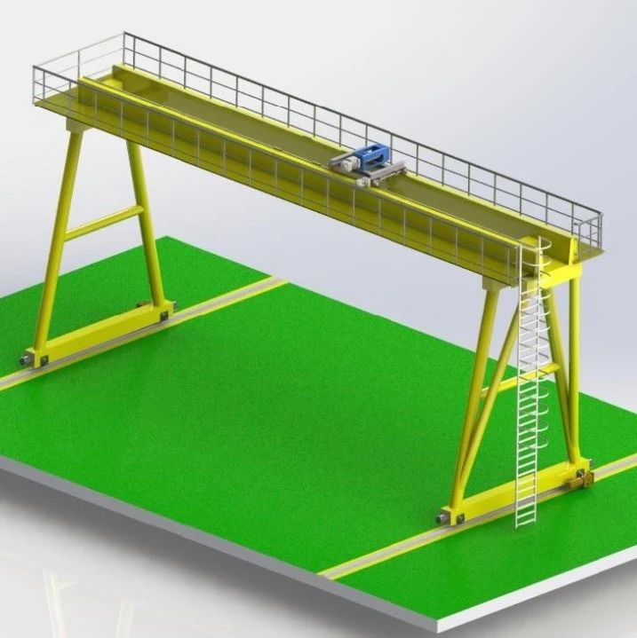 【工程机械】10-ton(起重的)龙门架3D数模图纸 Solidworks设计