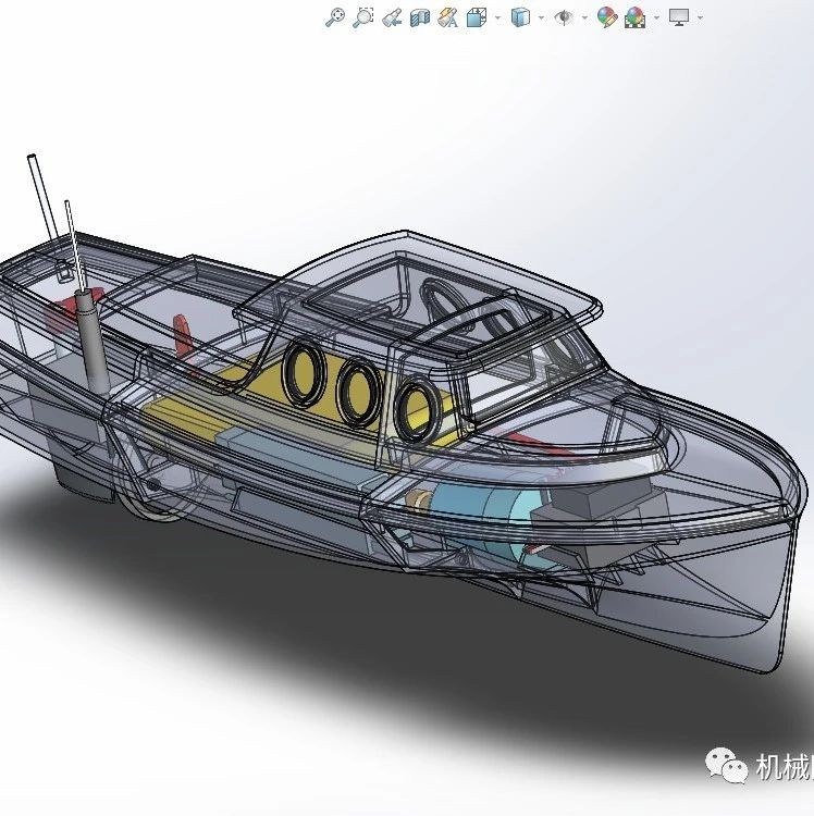 【海洋船舶】Gloria-355 RC遥控船模3D数模图纸 Solidworks设计 附STEP