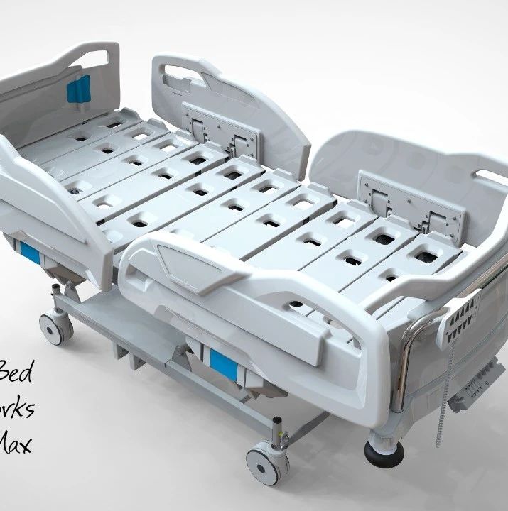 【医疗器械】ICU CCU护理床病床3D数模图纸 IGS格式