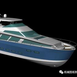【海洋船舶】20M yaht游艇造型3D图纸 RHINO设计 附STP格式