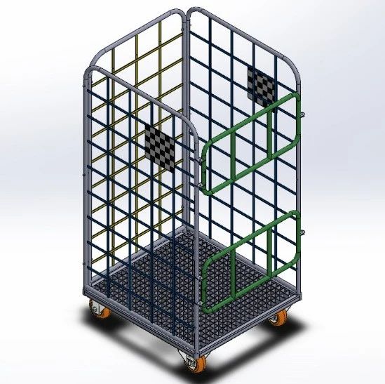 【工程机械】网格物流小推车模型3D图纸 Solidworks设计 附STEP