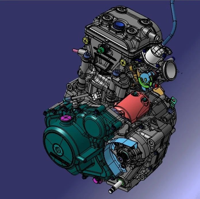 【发动机电机】KTM 250摩托车发动机模型3D图纸 STEP格式
