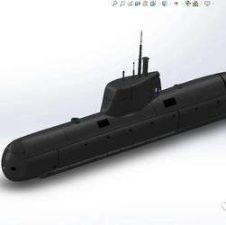 【海洋船舶】awegeg submarine潜艇模型3D图纸 Solidworks设计