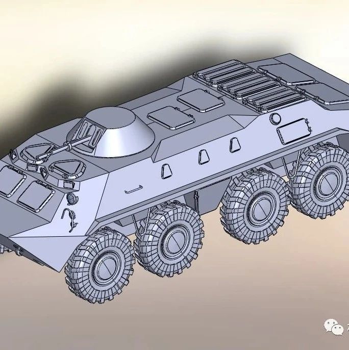 【其他车型】BTR装甲车简易模型图纸 Solidworks设计