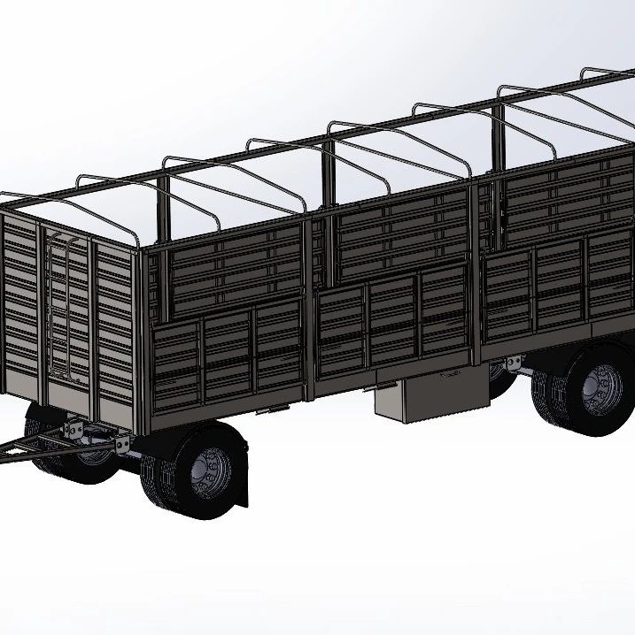 【其他车型】acoplado 6轮挂车拖车模型3D图纸 Solidworks设计