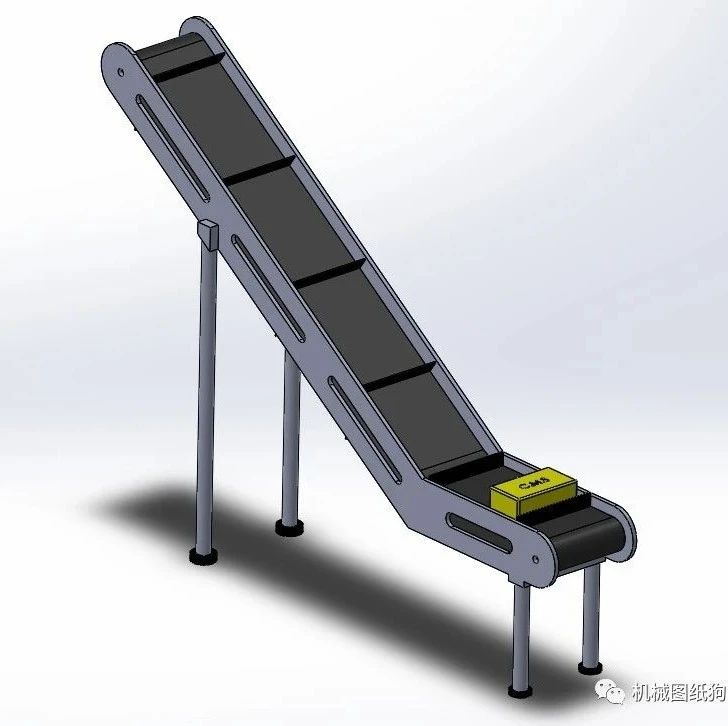 【工程机械】斜坡升降输送机简易机构3D图纸 Solidworks设计