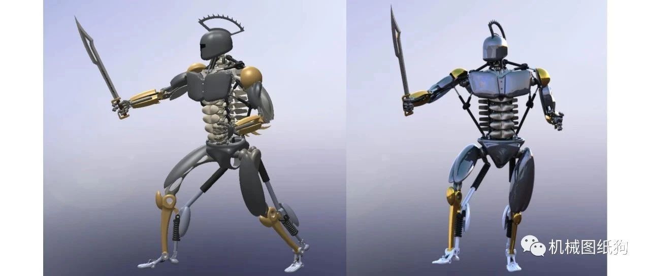 【机器人】spartbot仿人形武士机器人模型3D图纸 STEP格式