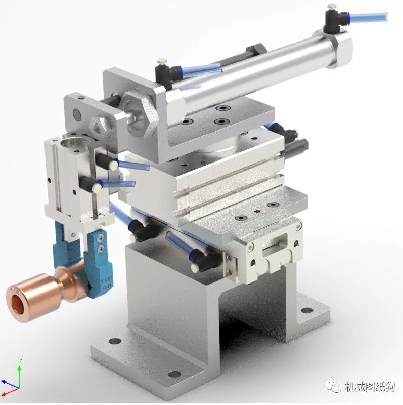 【机器人】气动抓放机械臂模型3D图纸 Solidworks设计 附STEP
