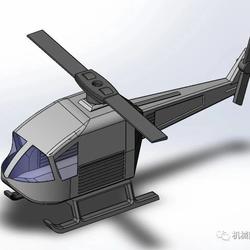 【飞行模型】简易玩具直升机Toy Helicopter模型3D图纸 Solidworks设计