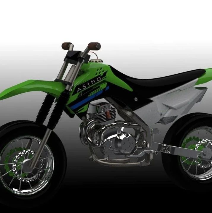 【其他车型】astha dirt摩托车模型3D图纸 Solidworks设计