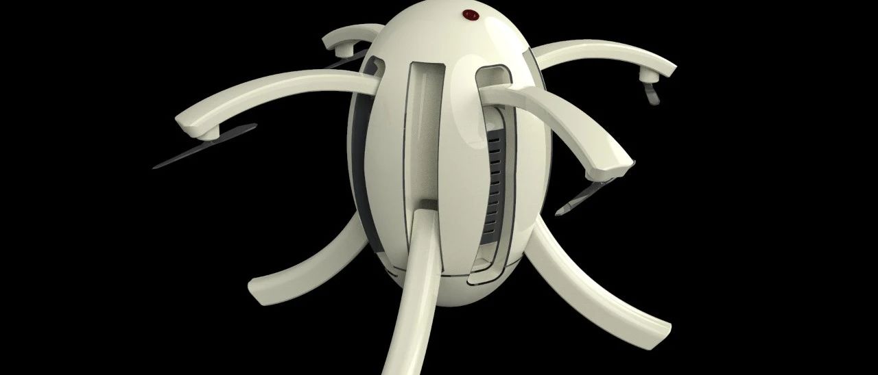 【飞行模型】Mavic Drone蛋型四轴无人机造型3D图纸 STEP格式